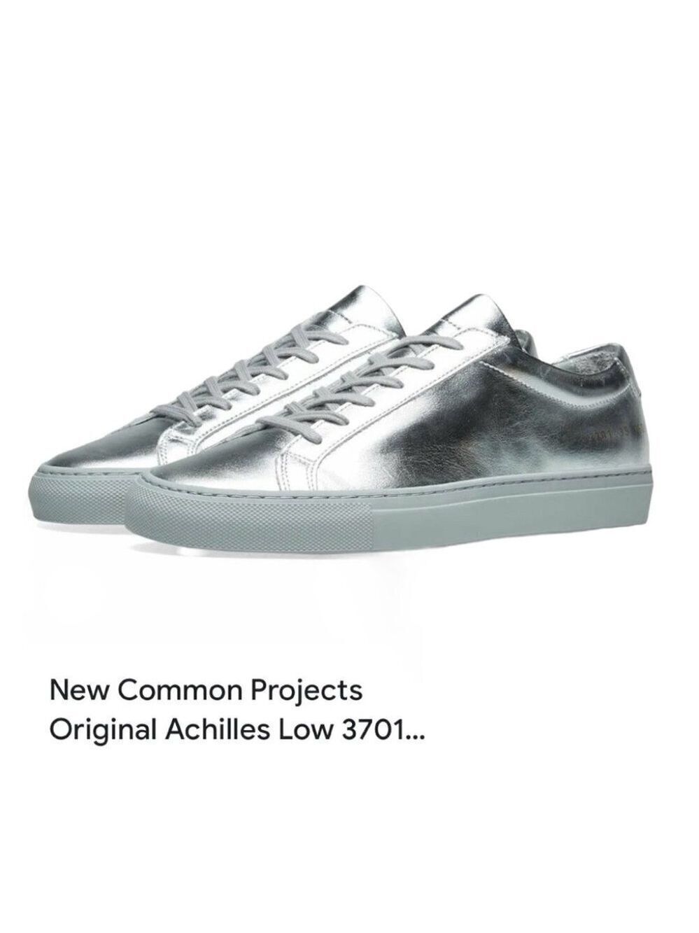 * Woman by Common Projects Achilles Low Silver Sneakers Size 7/37 Made in Italy